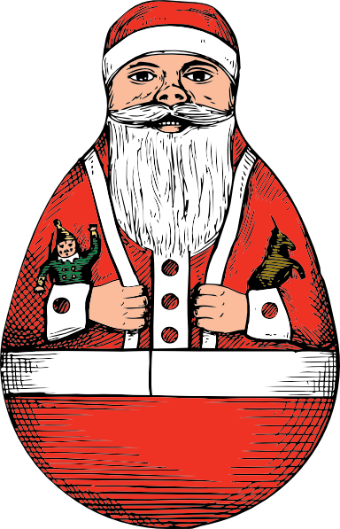 free vector Rolly Polly Santa clip art