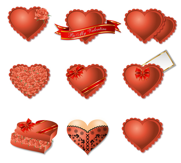 free vector Romantic heart-shaped gift box packaging vector