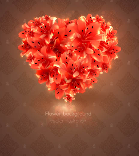 free vector Romantic heartshaped background 03 vector