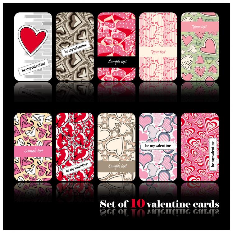 free vector Romantic heartshaped pattern card 02 vector
