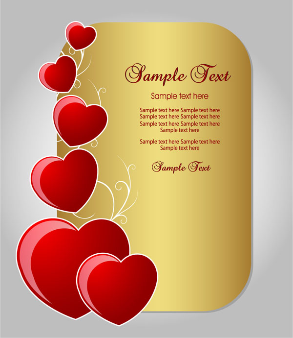 free vector Romantic love card vector
