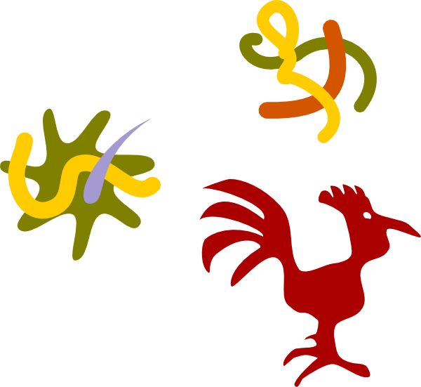 free vector Rooster Star Worms clip art