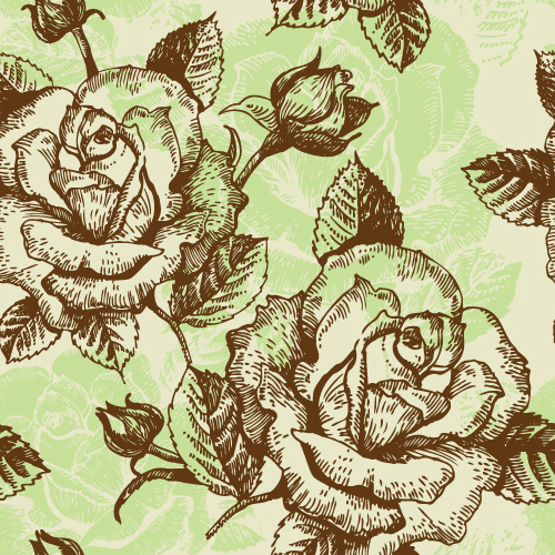 free vector Rose pattern background 02 vector