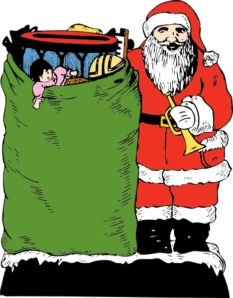 free vector Santa And His Bag clip art