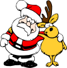 free vector Santa And Reindeer clip art