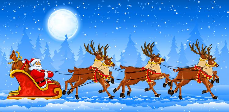 Santa claus and elk (1491) Free EPS Download / 4 Vector