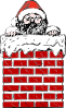 free vector Santa In A Chimney clip art