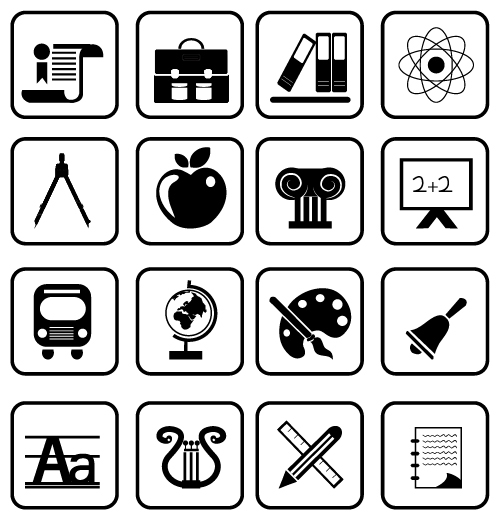 free vector School and education icons