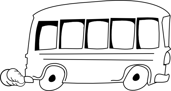 school bus vector black and white