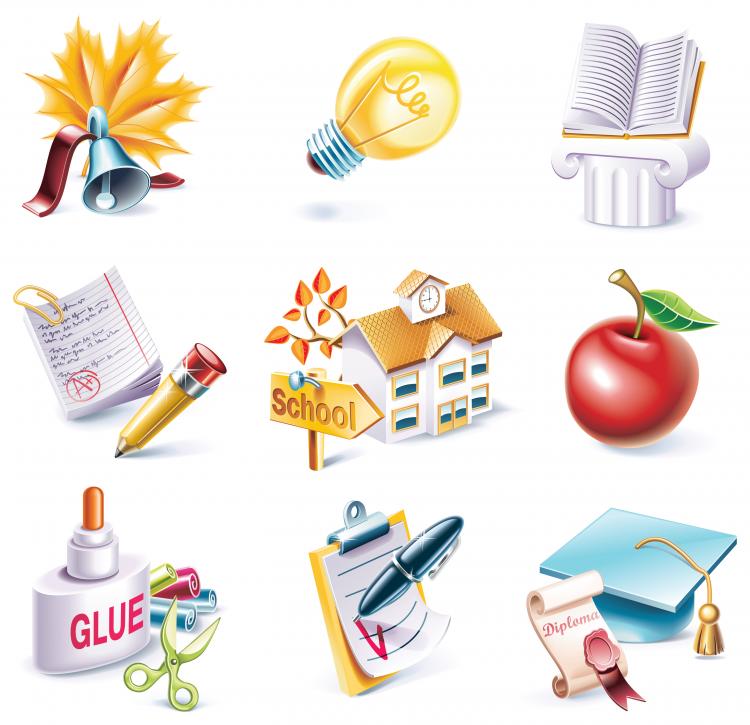 free vector School Theme Icon Vector Material School