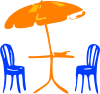 free vector Seats With Umbrella clip art