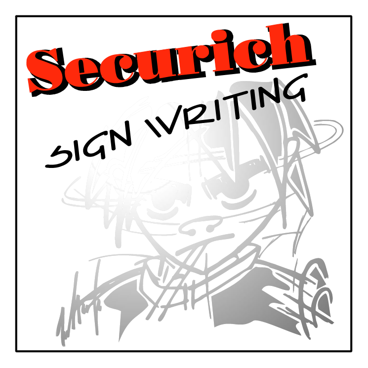 free vector Securich sign writing