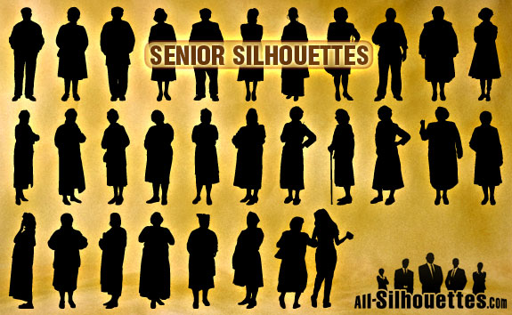free vector Senior Silhouettes