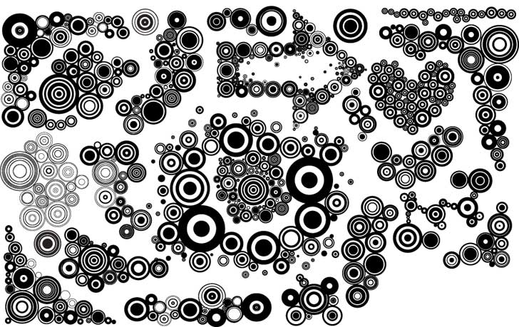 free vector Series of black and white design elements vector 10 circle graph