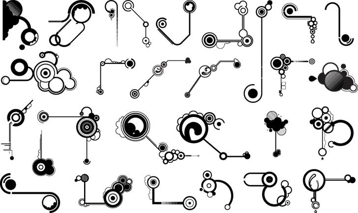 free vector Series of black and white design elements vector 11 line shape