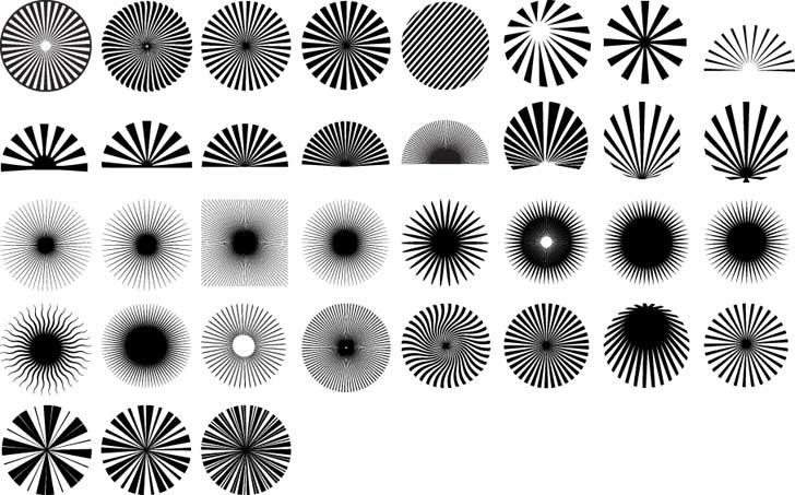 free vector Series of black and white design elements vector 13 radiation