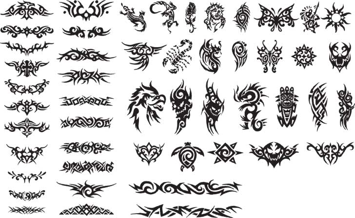 free vector Series of black and white design elements vector 15 totem