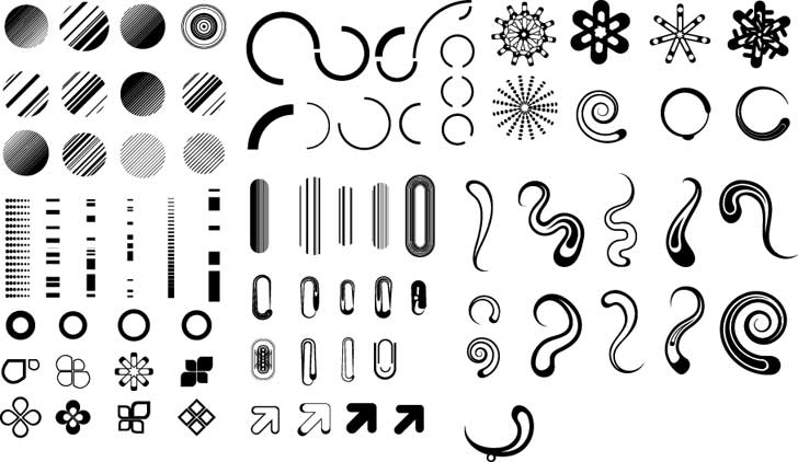 Download Series of black and white design elements simple graphics ...