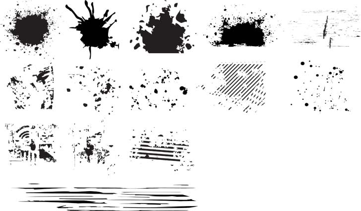 free vector Series of black and white design elements vector 6 ink dots