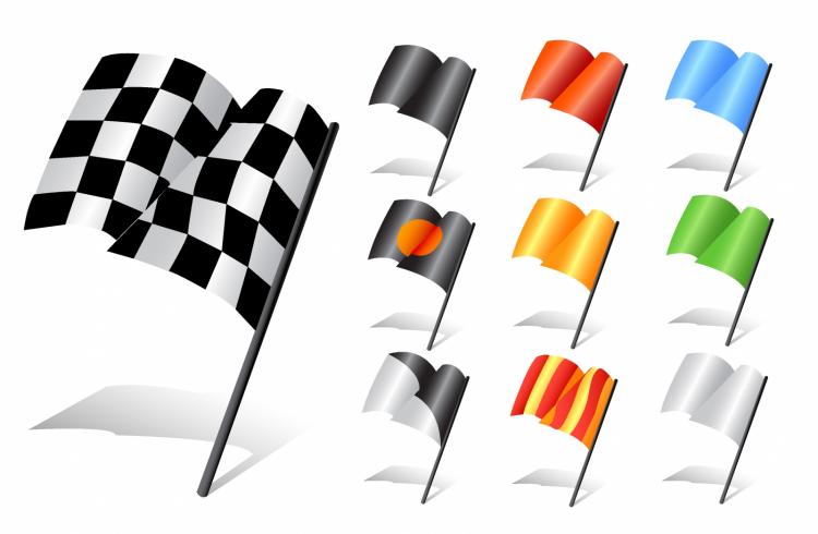 free vector Set of racing flags