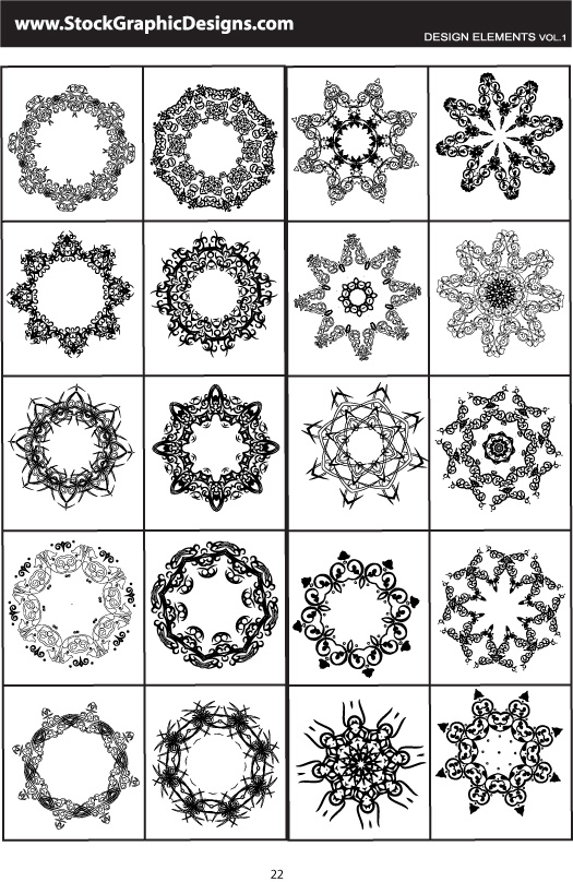 free vector Several circular pattern vector material