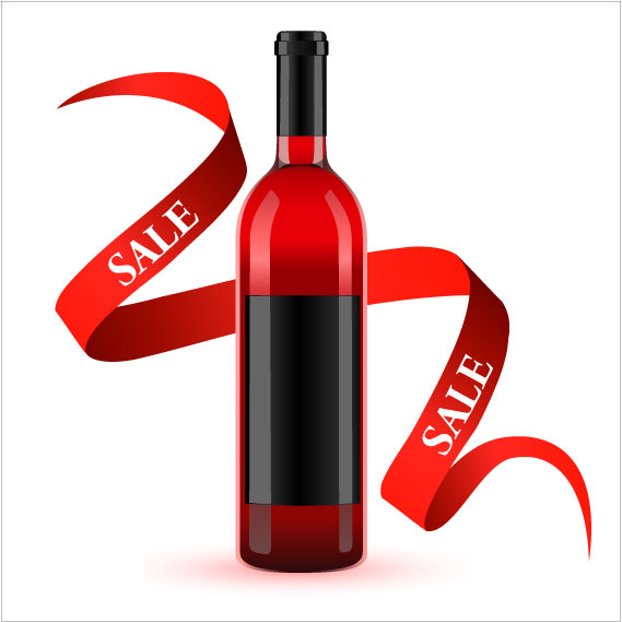 free vector Several wine bottles and glasses vector