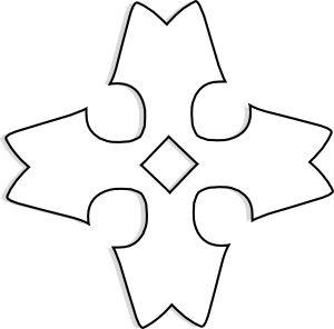free vector Shaded Heraldic Cross Outline clip art