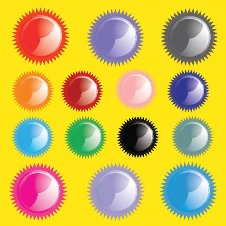 free vector Shiny Sun Buttons