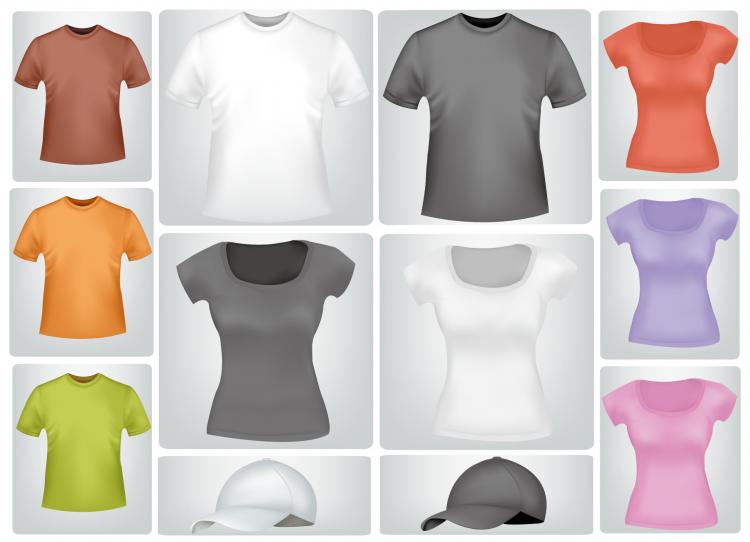 free vector Shirts and tshirts of various styles vector