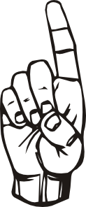 free vector Sign Language D Finger Pointing clip art