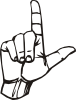 free vector Sign Language L clip art