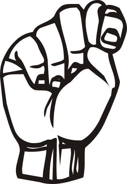 free vector Sign Language T clip art