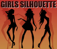 free vector Silhouette of beautiful girls