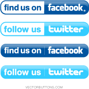 free vector Simple Facebook and Twitter Buttons