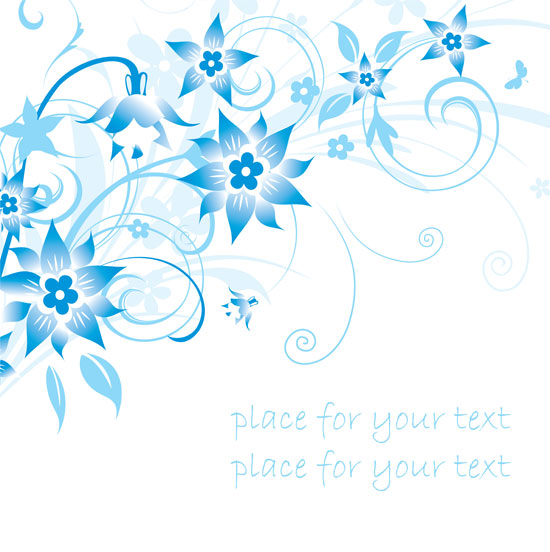 free vector Simple handpainted flowers and blue text background pattern vector 1