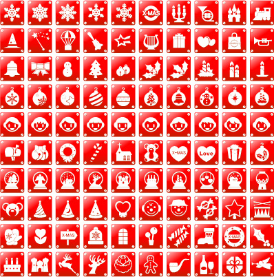 free vector Simple red Christmas icon vector material