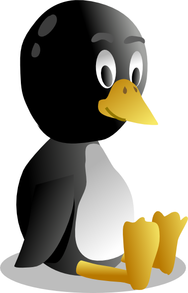 free vector Sitting Baby Pinguin Tux clip art