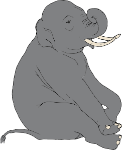 free vector Sitting Elephant clip art