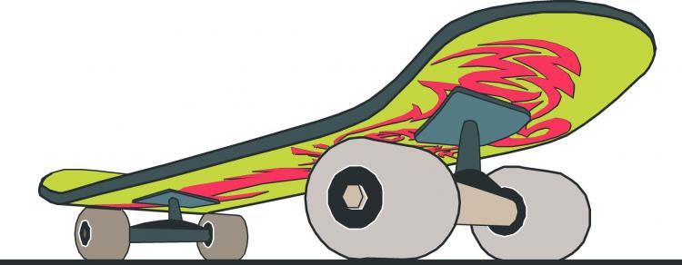 free vector Skateboard close up with design
