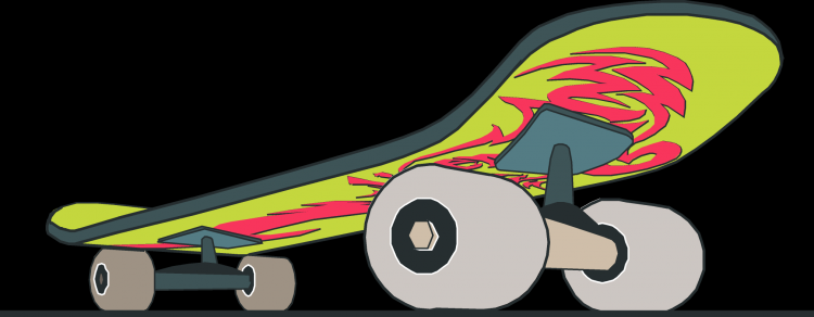 free vector Skateboard close up with design