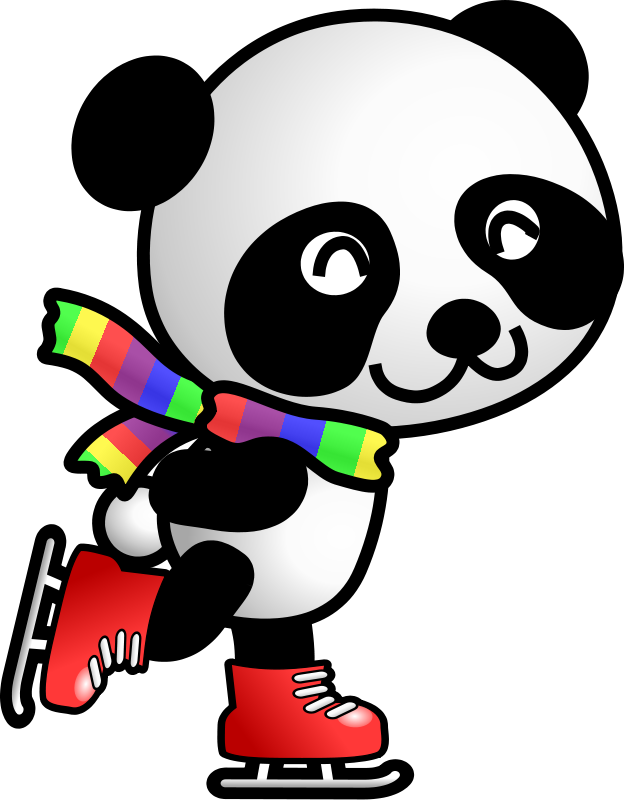 free vector Skating panda