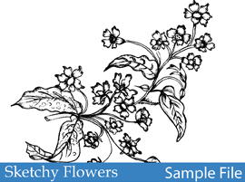 free vector Sketchy Flowers
