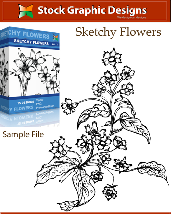 free vector Sketchy Flowers