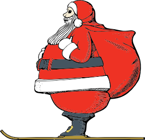 free vector Skiing Santa clip art