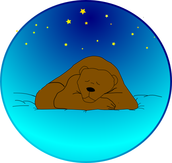 free vector Sleeping Bear Under Stars | Circle clip art