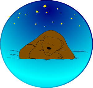 free vector Sleeping Bear Under Stars | Circle clip art