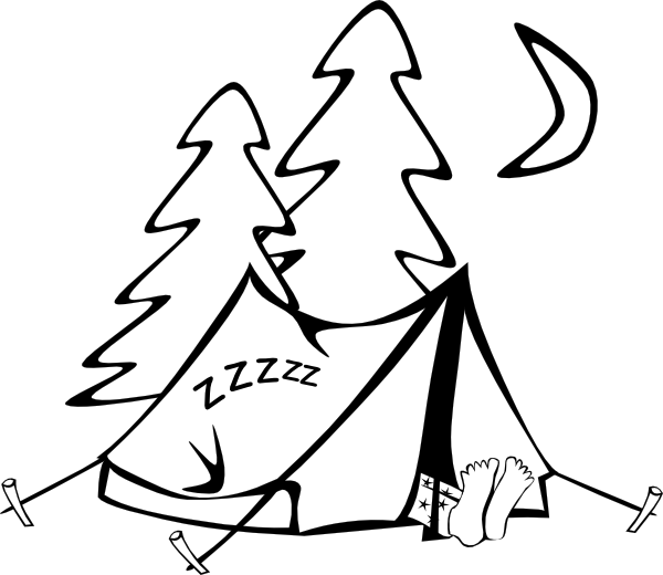 free vector Sleeping In A Tent clip art