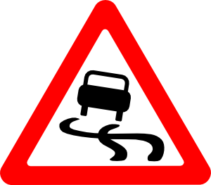 free vector Slippery Road Sign clip art