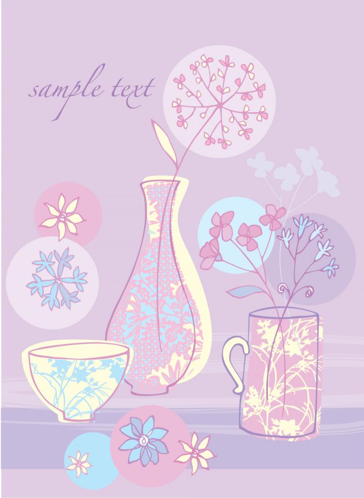free vector Small pink illustration 03 vector