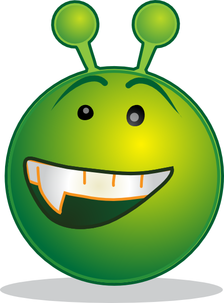free vector Smiley Green Alien Aaah clip art